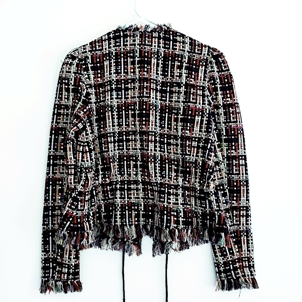 NEW Halogen Multi Colored Tweed Drawstring Waist Jacket - Picture 7 of 11